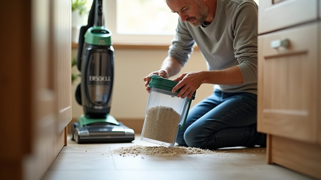 inspect dust bin thoroughly
