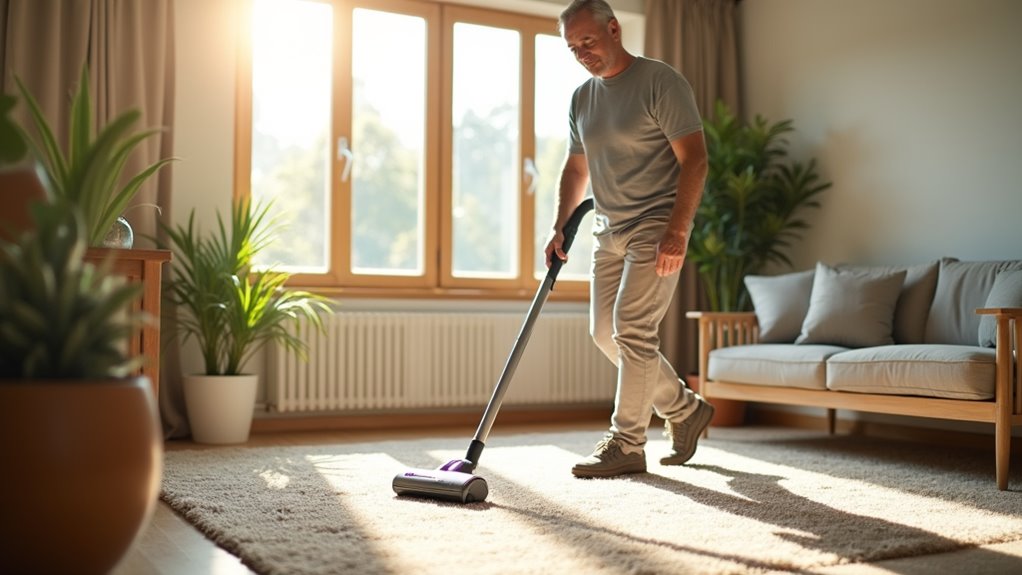 operating a vacuum cleaner