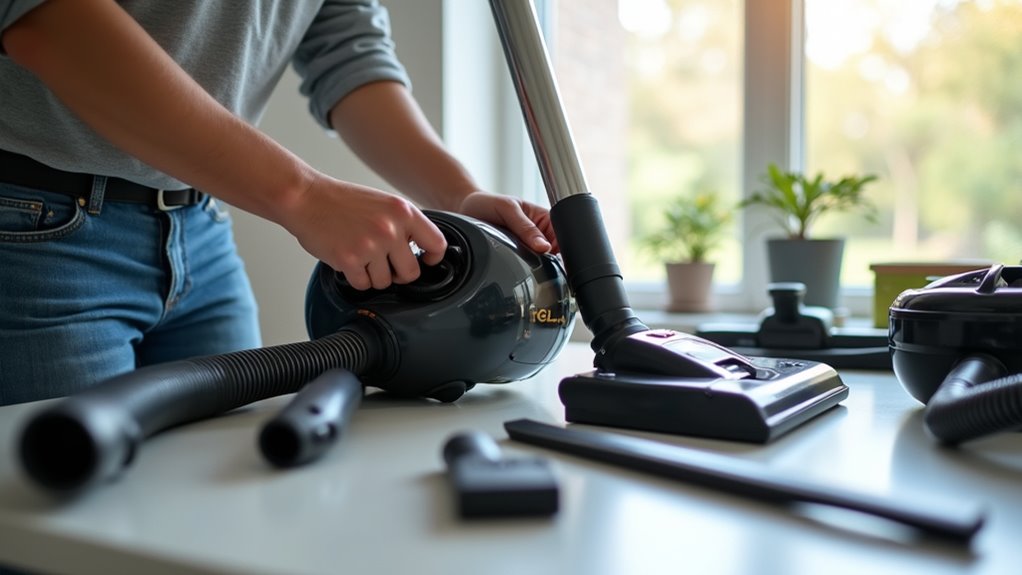 reassemble vacuum with care