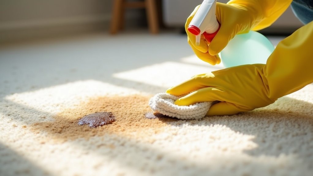 blot stains before vacuuming