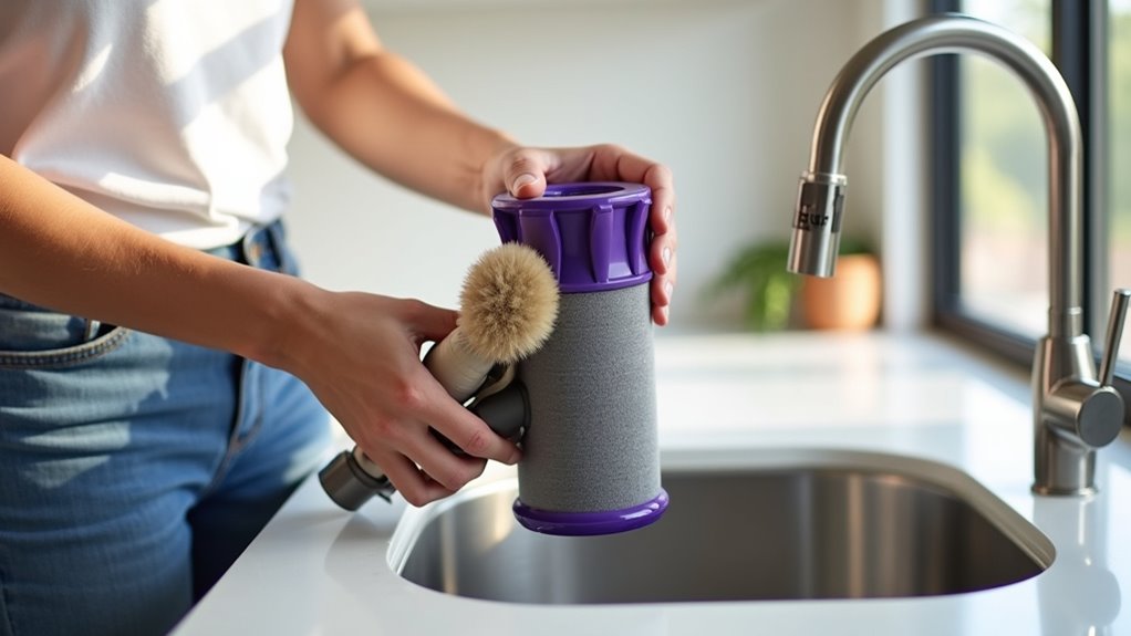 clean dyson vacuum filter