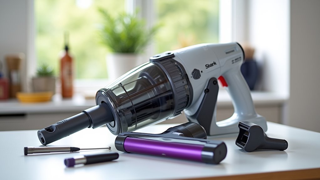 disassemble shark vacuum carefully