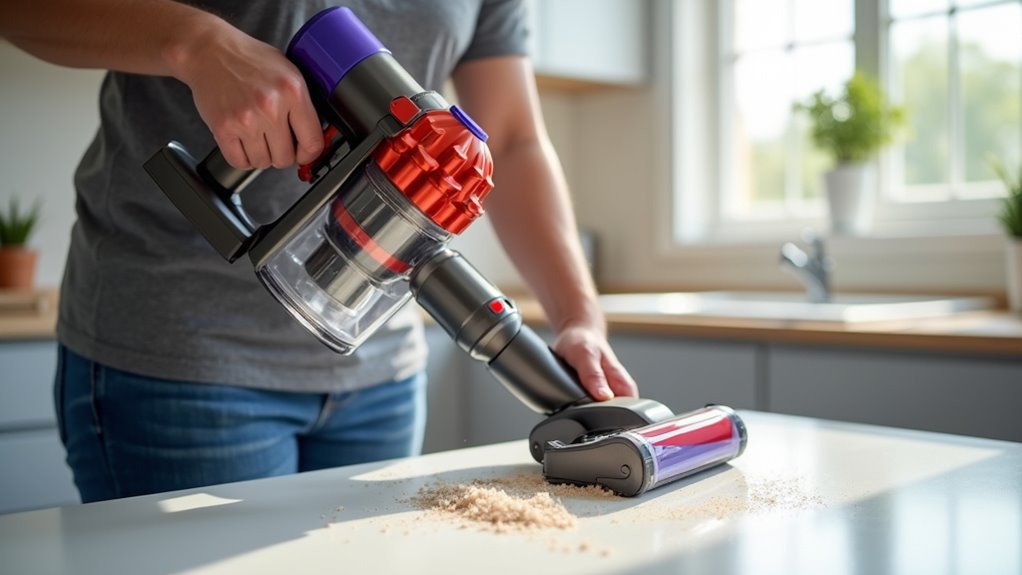 emptying dyson vacuum dust