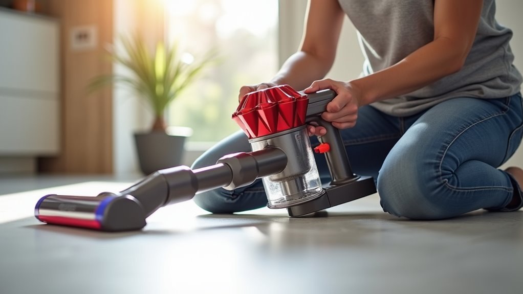fix stuck dyson canister