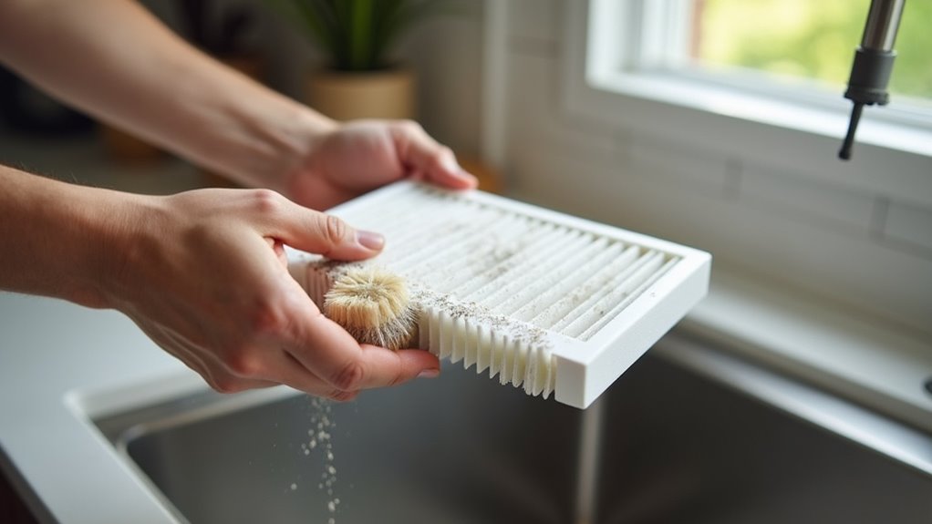 gentle vacuuming of filters