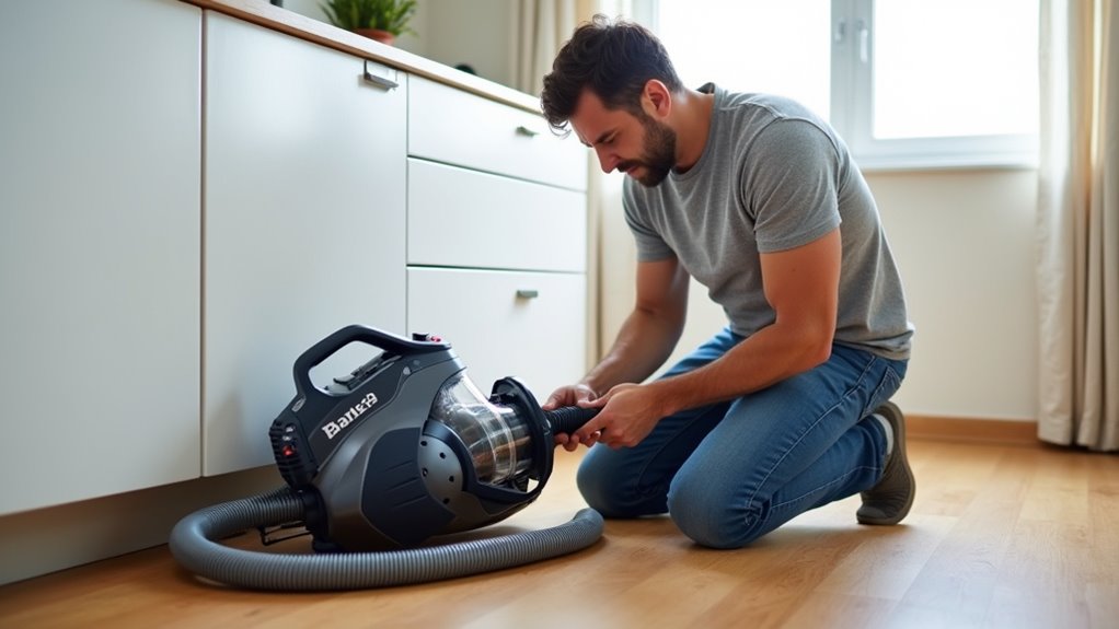 inspect for vacuum clogs