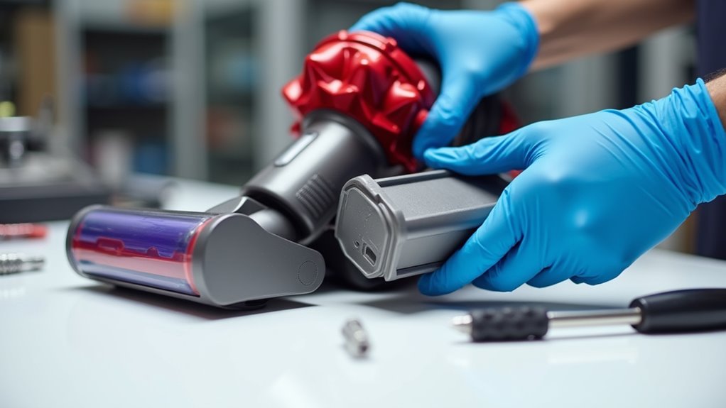 remove old vacuum battery