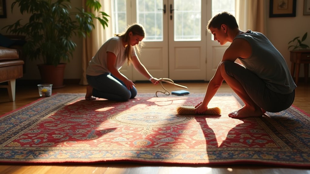 rug cleaning without vacuuming