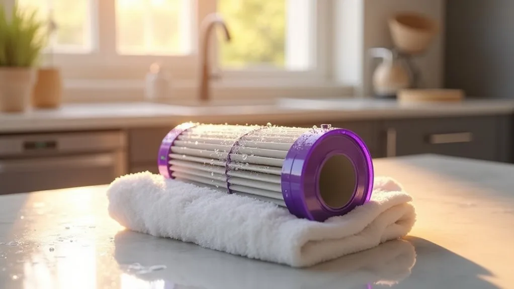 thoroughly dry vacuum filter