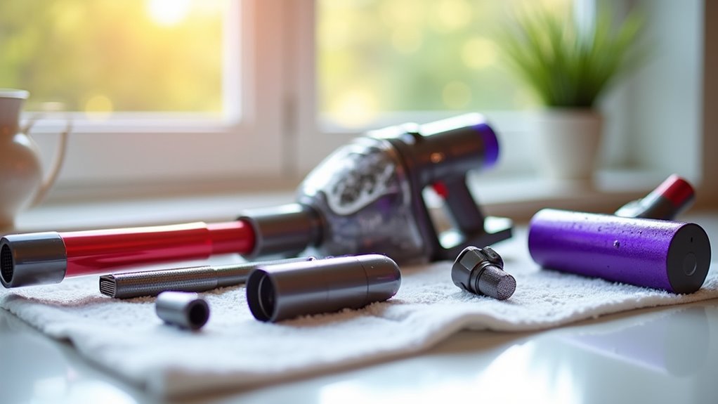 thoroughly dry vacuum parts
