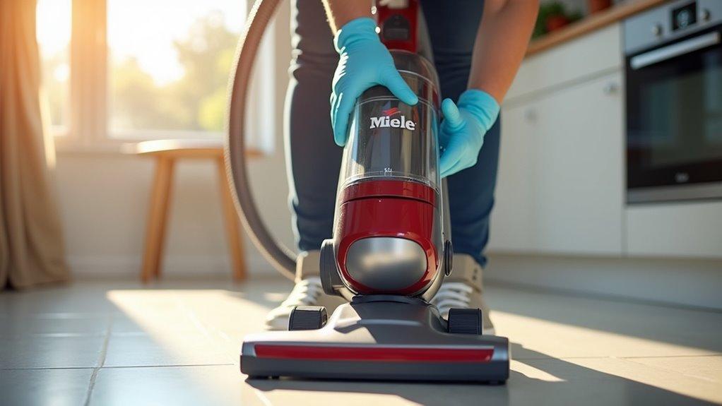 unlock miele vacuum bag holder