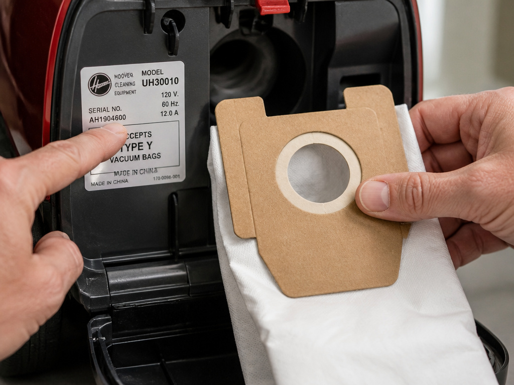 Matching a Hoover vacuum model number to the correct replacement filter bag.