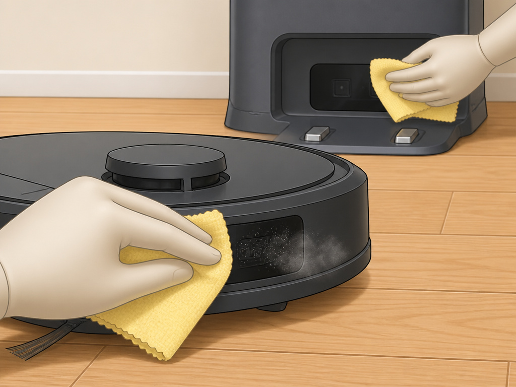 Cleaning a Roomba's front sensor and Home Base IR emitter to prevent Error 43