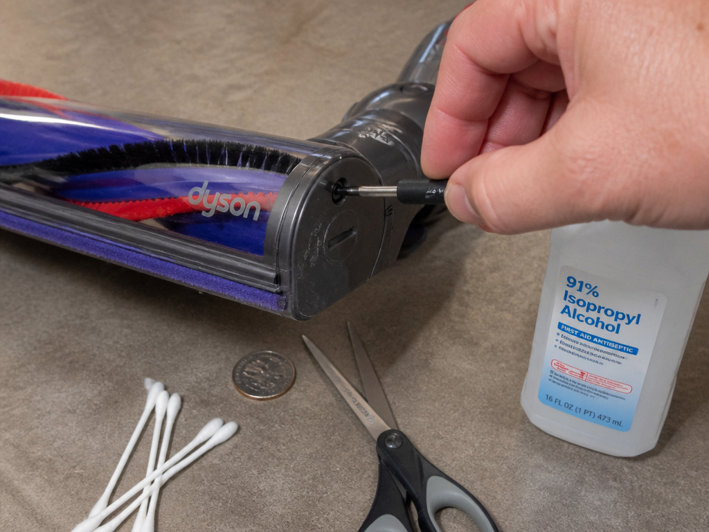 Tools for fixing a Dyson stick vacuum with a non-spinning brush head