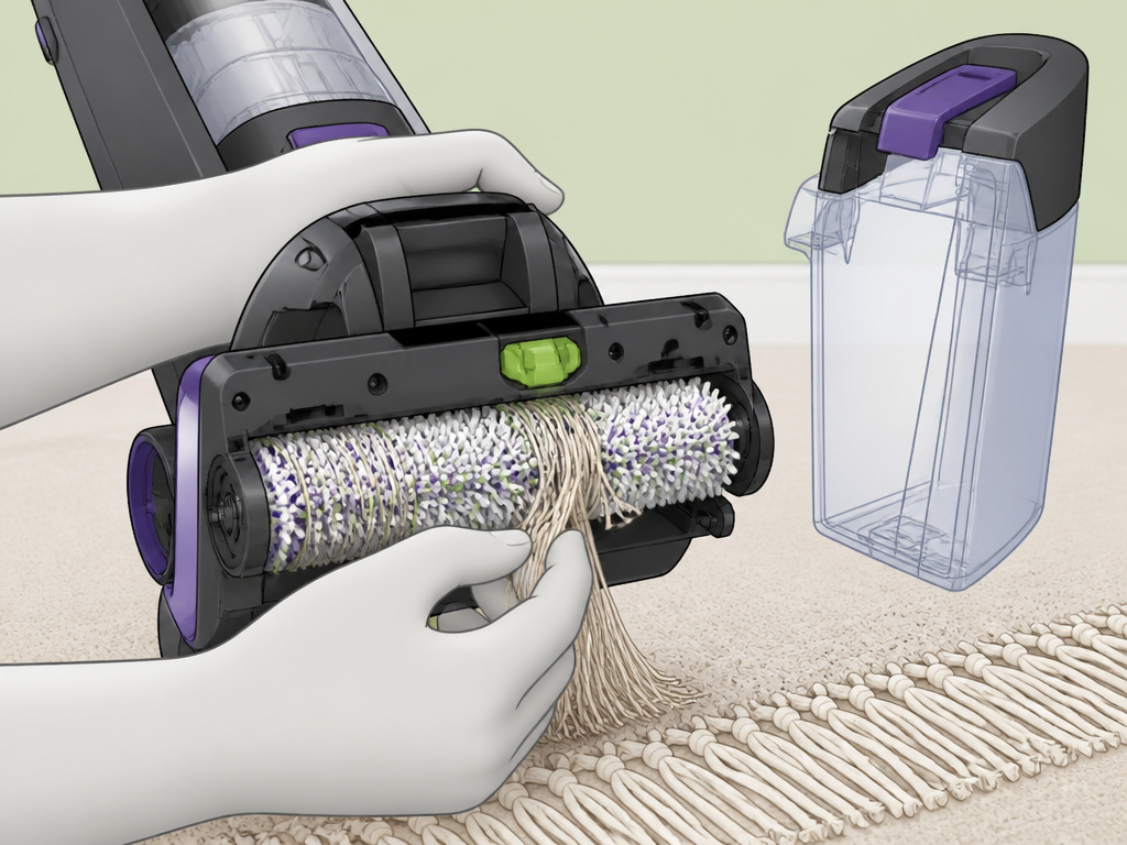 Troubleshooting a Bissell CrossWave Pet Pro brush roll stall on carpet