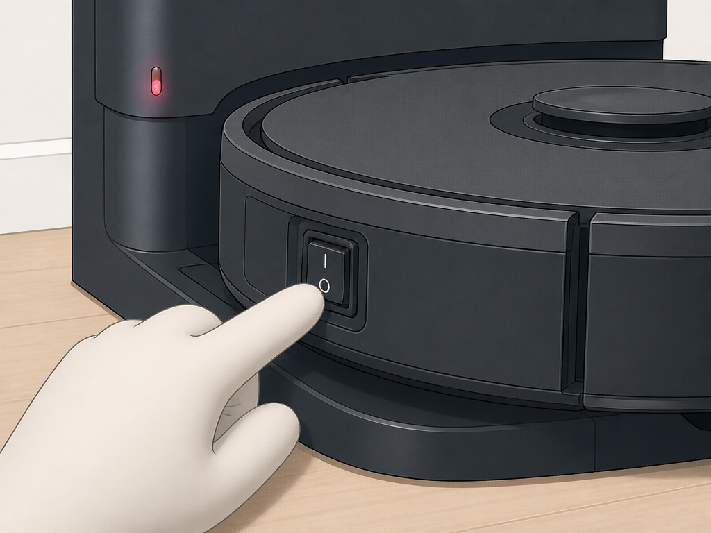 Troubleshooting a Shark robot vacuum not charging with a power reset.